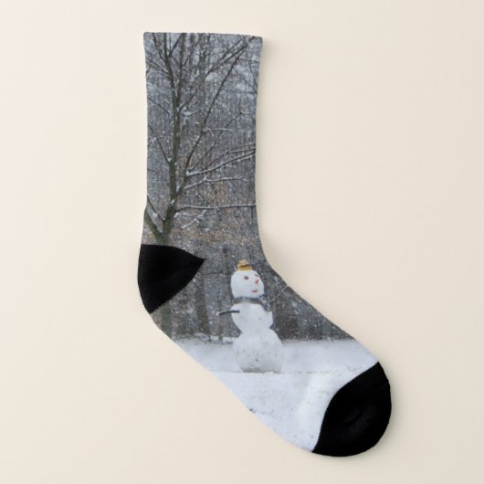 Winterschneeszene der Nachbarin Socken (Rechts - Außen)