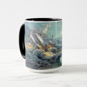 Winterschneeszene Dezember Saisonurlaub Tasse