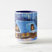 Winterschneeszene Dezember Saisonurlaub Tasse (Zentrum)