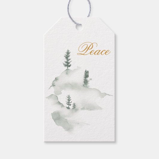 Winterschneeszene Geschenkanhänger (Vorderseite)