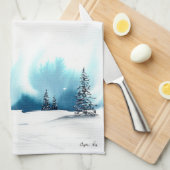 Winterschneeszene - Küchentücher von Cyn Rohrs (Viertel Falte)