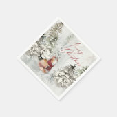 Winterschneeszene mit Fuchs Serviette (Ecke)