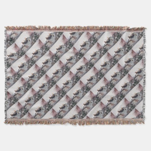 Winterschneeszene mit niedlichem Schwarz und einem Decke (Vorderseite)