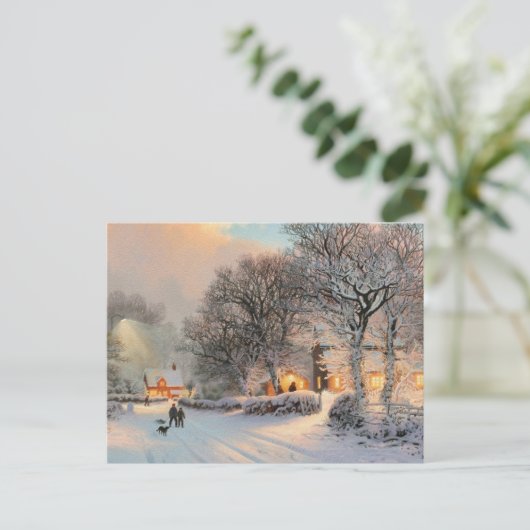 Winterschneeszene Postkarte (Stehend Vorderseite)