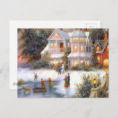 Winterschneeszene Postkarte (Vorne/Hinten)