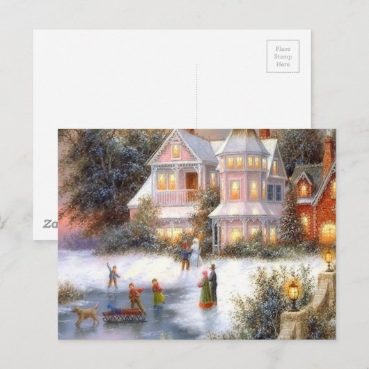 Winterschneeszene Postkarte (Vorne/Hinten)