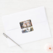 Winterschneeszene Quadratischer Aufkleber (Umschlag)