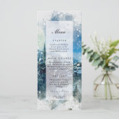 Winterschneeszenenfeiertagshochzeits-Menükarten Menükarte (Stehend Vorderseite)