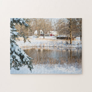 Winterschneeteich und Tennessee Fotografie Puzzle