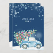 Winterschneewagen Feiertagskarte (Vorne/Hinten)