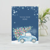 Winterschneewagen Feiertagskarte (Stehend Vorderseite)