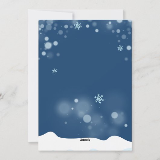 Winterschneewagen Feiertagskarte (Rückseite)