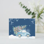 Winterschneewagen Feiertagspostkarte (Stehend Vorderseite)