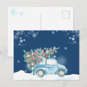 Winterschneewagen Feiertagspostkarte (Vorne/Hinten)