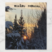 Winterschneewald Abend Abendsonne Weinetikett (Einzelnes Label)
