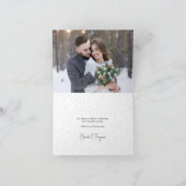 Winterschneewald Custom Foto Dankeskarte (Innenseite)