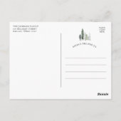 Winterschneewald dank Karte Postkarte (Rückseite)