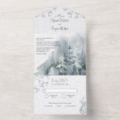 Winterschneewald-Hochzeit mit UAWG All In One Einladung (Innen)