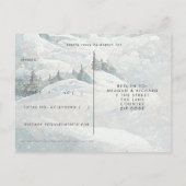 Winterschneewald Hochzeit Rsvp Postkarte (Rückseite)