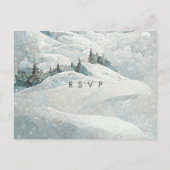 Winterschneewald Hochzeit Rsvp Postkarte (Vorderseite)