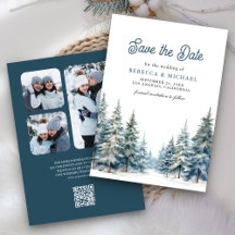 Winterschneewald QR-Code Hochzeitsstich-Foto