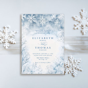Winterschneewald Rustikale Hochzeit Einladung