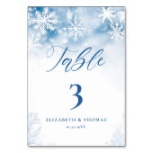 Winterschneewald Rustikale Hochzeit Tischnummer (Rückseite)