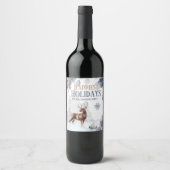 Winterschneewald Schneeflocke Weinetikett (Vorderseite)