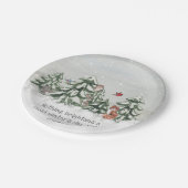 Winterschneewald-Tierfreunde Fox-Kaninchen  Pappteller (Schrägansicht)