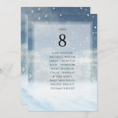 Winterschneewald-Tischnummer Sitzkarte Einladung (Vorne/Hinten)