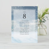 Winterschneewald-Tischnummer Sitzkarte Einladung (Stehend Vorderseite)