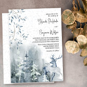 Winterschneewald und Hochzeit von Dusty Blue Einladung