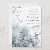 Winterschneewald und Probe der Hochzeit von Hirsch Einladung (Vorderseite)