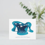 Winterschneewald Weihnachtsfeiertage Grüße Postkarte (Stehend Vorderseite)