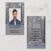 Winterschneewaldbäume in Erinnerung behalten Visitenkarte (Vorne/Hinten)