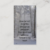 Winterschneewaldbäume in Erinnerung behalten Visitenkarte (Rückseite)