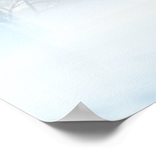 Winterschneewaldhochzeit Begrüßungszeichen Poster (Ecke)