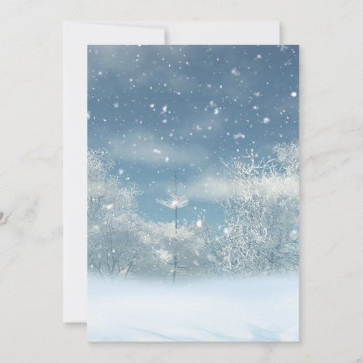 Winterschneewaldhochzeit Einladung (Rückseite)