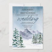Winterschneewaldhochzeit Einladung (Vorderseite)