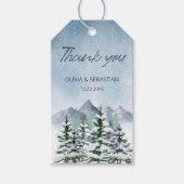 Winterschneewaldhochzeit Geschenkanhänger (Vorderseite)