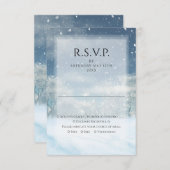 Winterschneewaldhochzeit RSVP Karte (Vorne/Hinten)