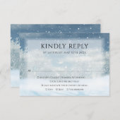 Winterschneewaldhochzeit RSVP Karte (Vorne/Hinten)