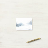 Winterschneewaldlandschaft Wasserfarbe Post-it Klebezettel (Auf Schreibtisch)