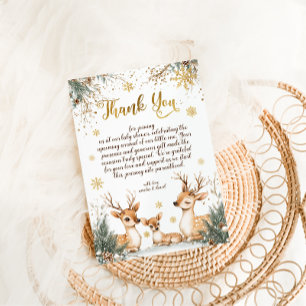 Winterschneewaldsäulendusche Dankeskarte