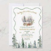 Winterschneewaldsäulendusche Einladung (Vorderseite)