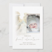 Winterschneeweg Foto Baby Erstes Weihnachtsfest (Vorderseite)