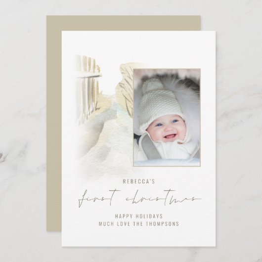 Winterschneeweg Foto Baby Erstes Weihnachtsfest (Vorne/Hinten)