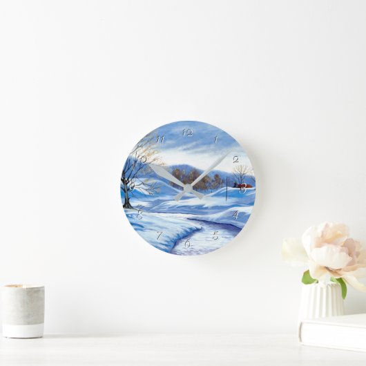 Winterschneeweg-Uhr Runde Wanduhr (Zuhause)