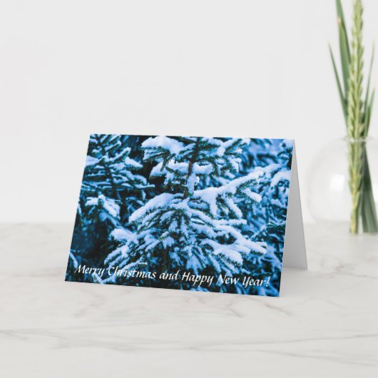 Winterschneeweihnachtsbaum Feiertagskarte (Vorderseite)
