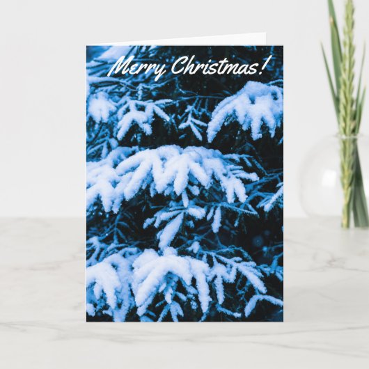 Winterschneeweihnachtsbaum Feiertagskarte (Vorderseite)